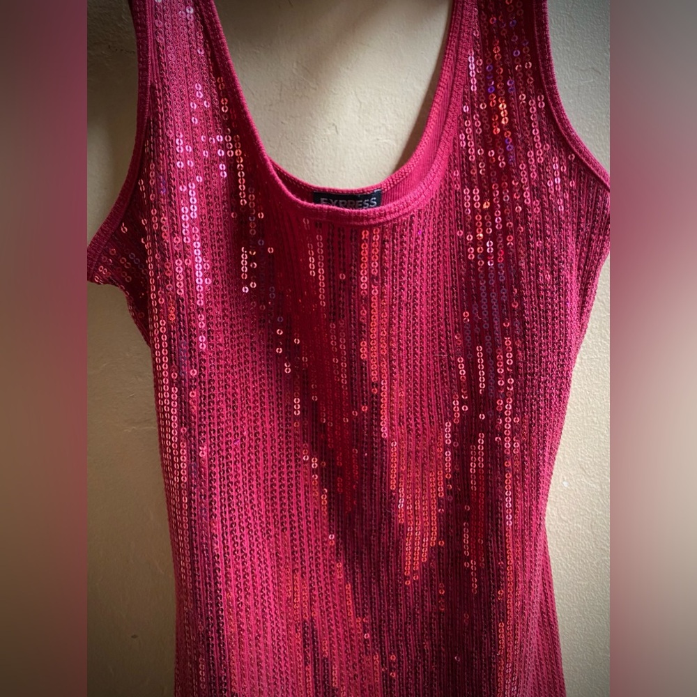 Express Sequin Tank Tops